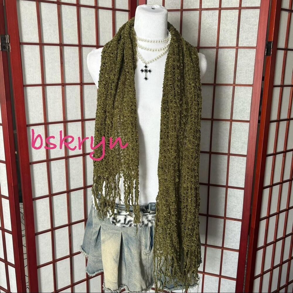 United-colors-of-benetton Women's Green and Khaki Scarf-wraps